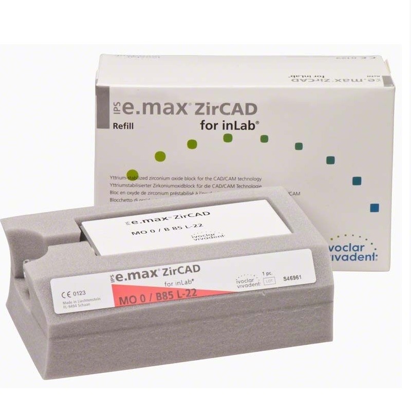 IPS e.max ZirCAD InLab MO 0 B85 L-22 1 bloc Ivoclar