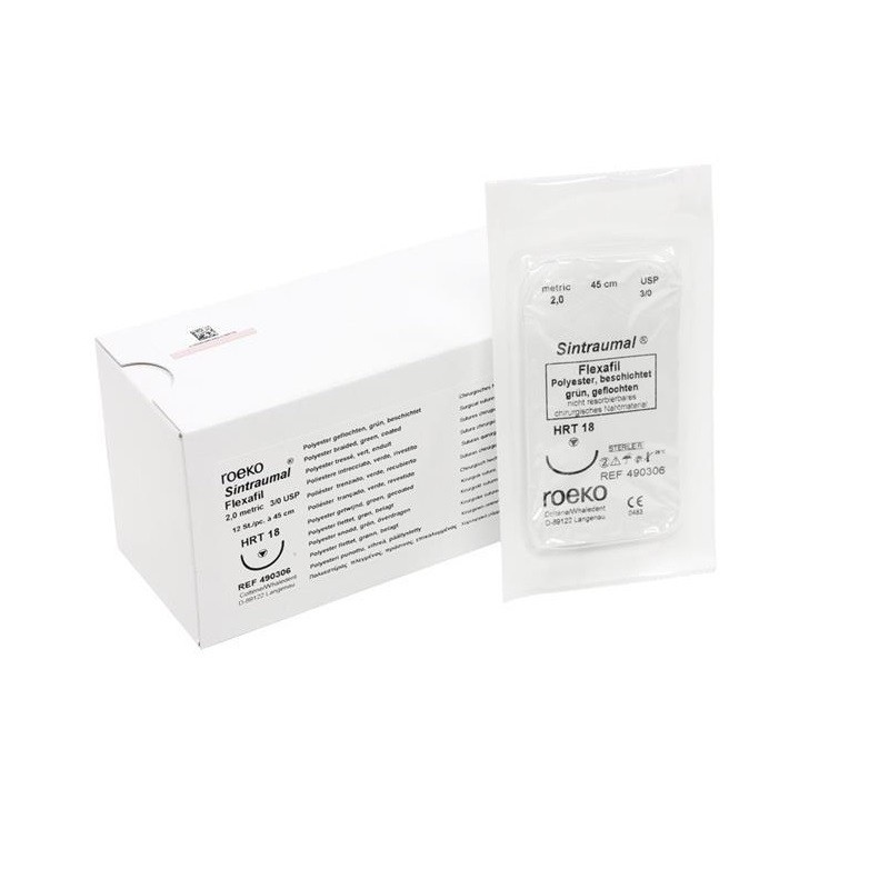 Fir sutura cu ac Sintraumal Flexafil HRT18 2.0 3/0 Roeko