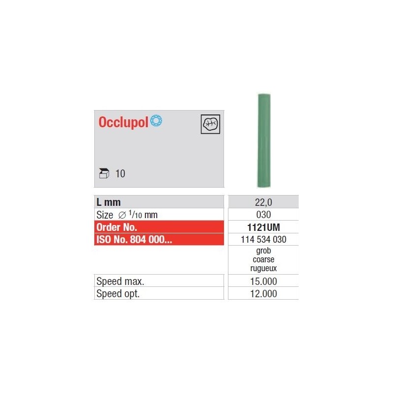 Freze Occlupol StarTec green, coarse with diamond particles 1121 UM-10