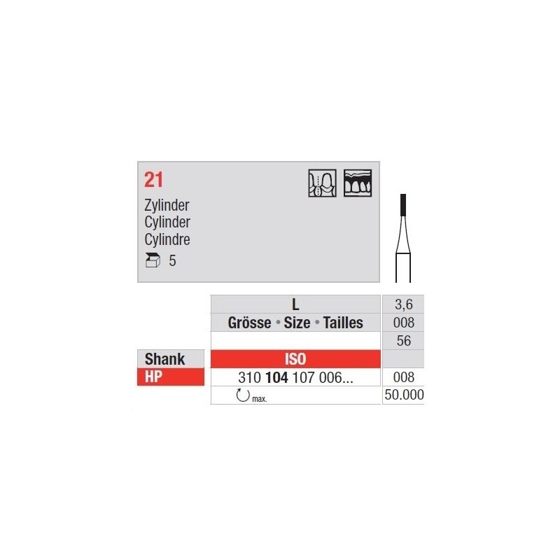 Freze Steel bur  21.1 4 008