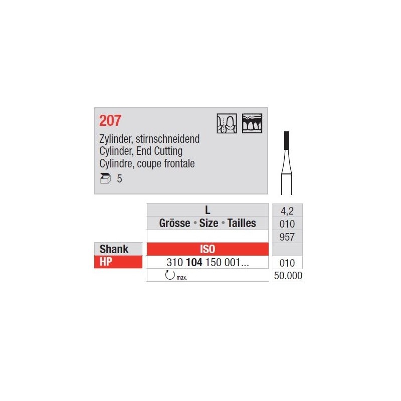 Freze Steel bur  207 104 01