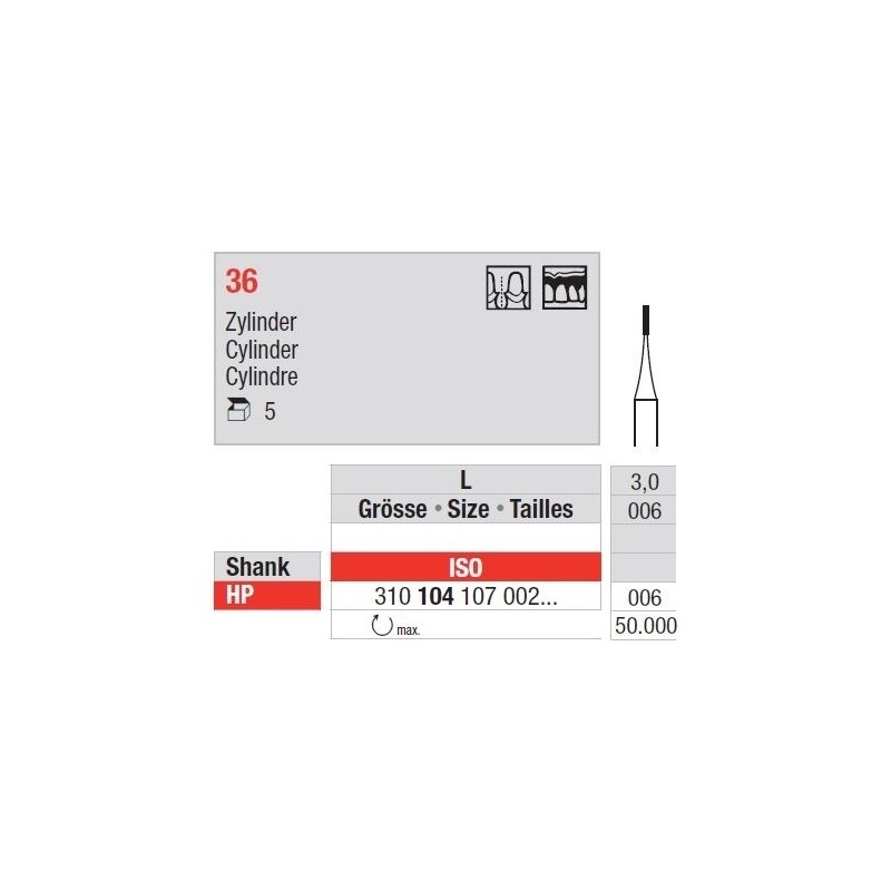 Freze Steel bur  36.1 4 006
