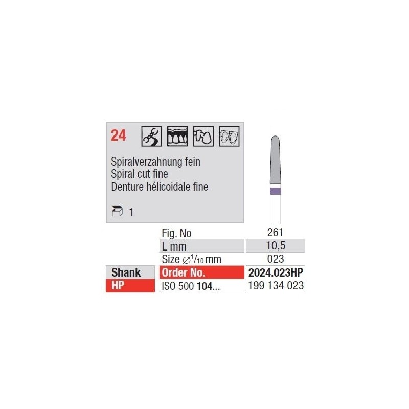 Freze TC Cutter Spiral Cut Fine 124  023HP