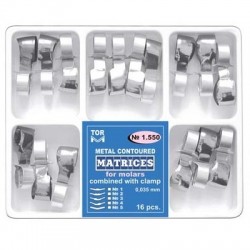Kit 16 matrici metal conturate cu clema molar 3.5mm TorVM