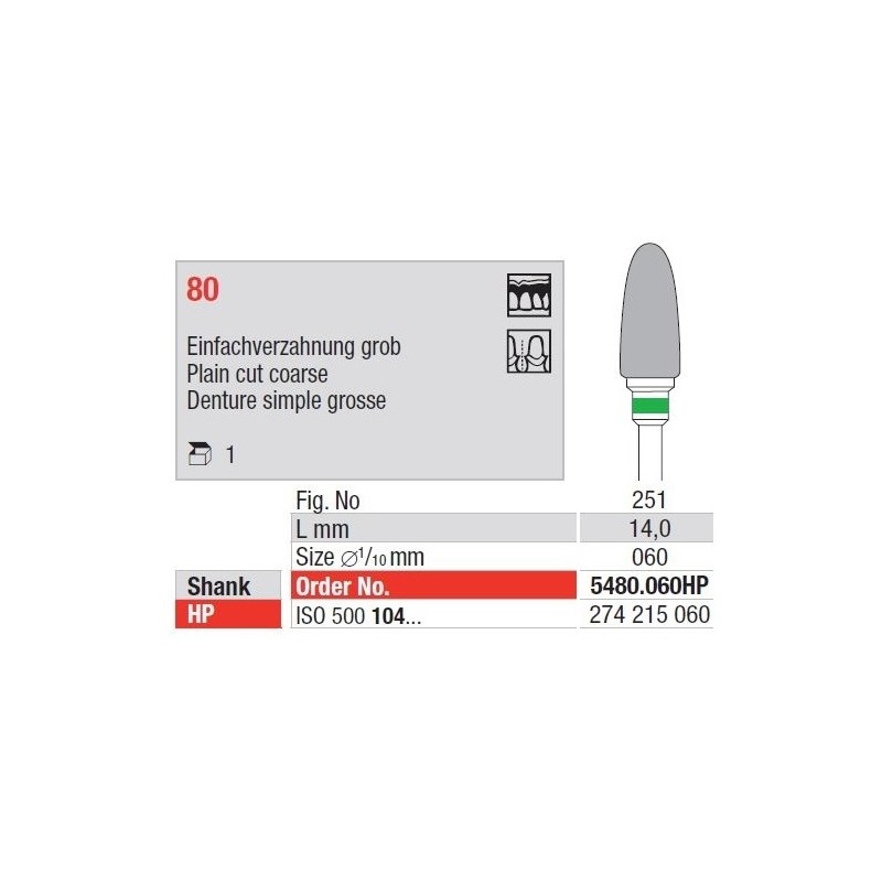 Freze TC Cutter Plain Cut Coarse 5180  060HP