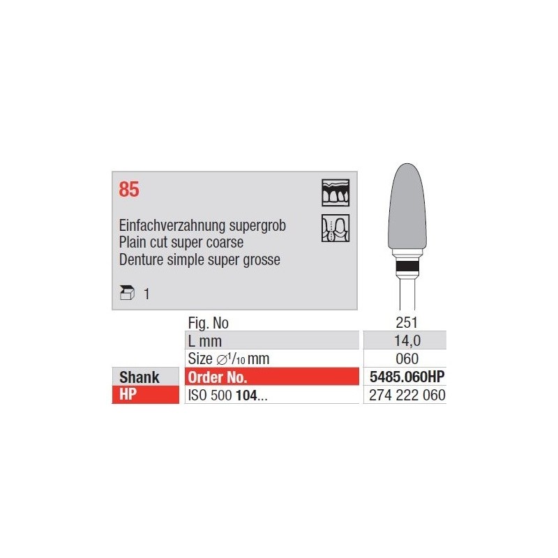 Freze TC Cutter Plain Cut Super Coarse 5485  060HP