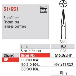 Freze Steel fissure burs  513 014HP