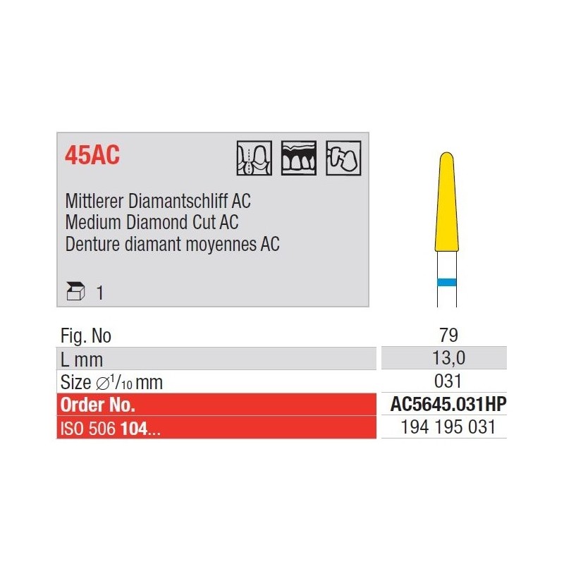 Freze TC Cutter Medium Diamond Cut AC 45 
