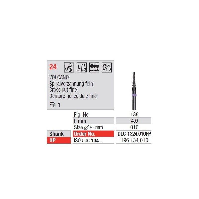 Freze TC Cutter VOLCANO Spiral Cut Fine 24 