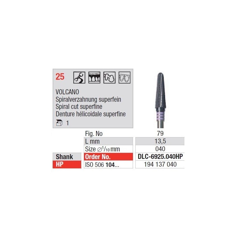 Freze TC Cutter VOLCANO Spiral Cut Extra Fine DLC- 0825 023HP
