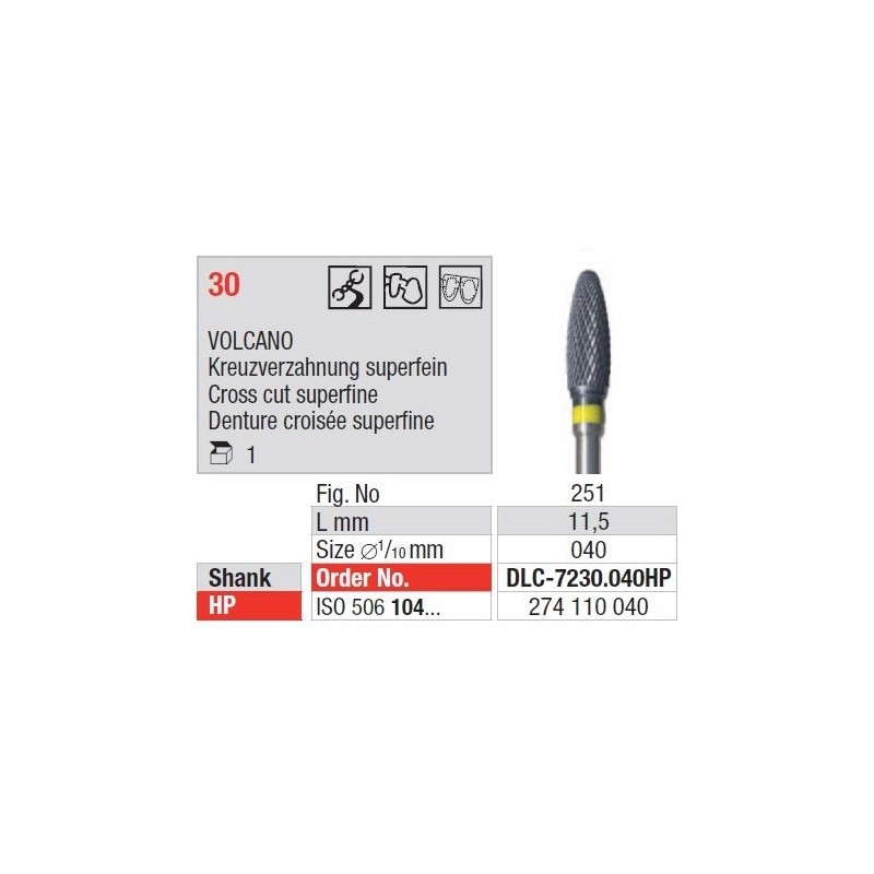 Freze TC Cutter VOLCANO Cross Cut Fine DLC- 1130 023HP