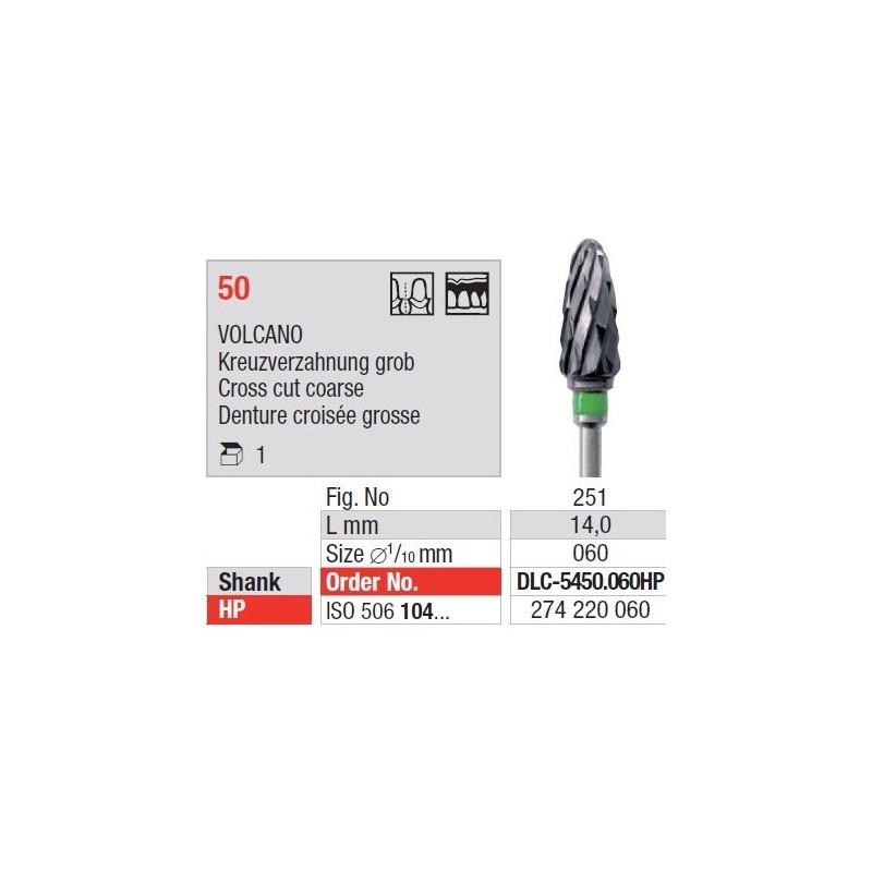 Freze TC Cutter VOLCANO Cross Cut Coarse DLC- 5450 060HP