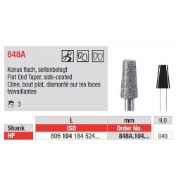 Freze Diamant cu cap Con Plat, side-coated HP 848A - 3 buc. 