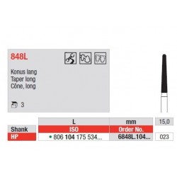 Freze Diamant cu cap Con Alungit HP 848L - 3 buc. 