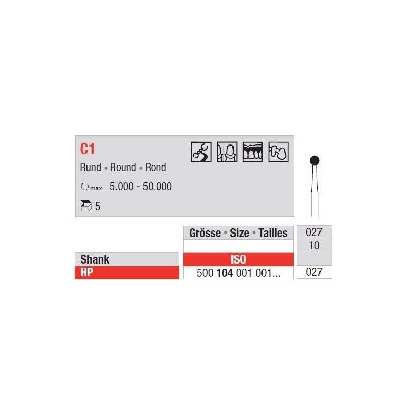 Freze TC Bur - HP round  C1.1 4 005