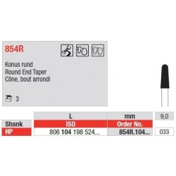 Freze Diamant Con cu Cap Rotunjit HP 854R - 3 buc.
