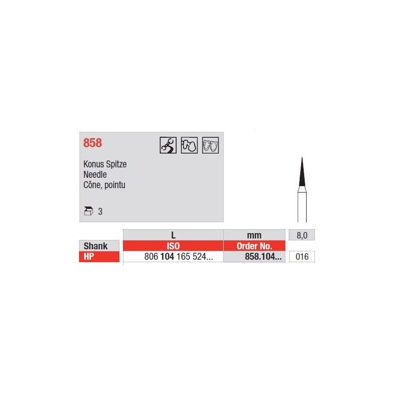 Freze Diamant cu cap Ac HP 8858 - 3 buc. 