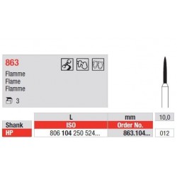 Freze Diamant cu cap Flacara HP 863 - 3 buc. 