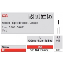 Freze TC Bur HP - tapered fissure  C33. 104 008