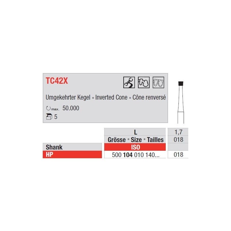 Freze TC Finishing instruments Inverted cone TC42 X 104 018