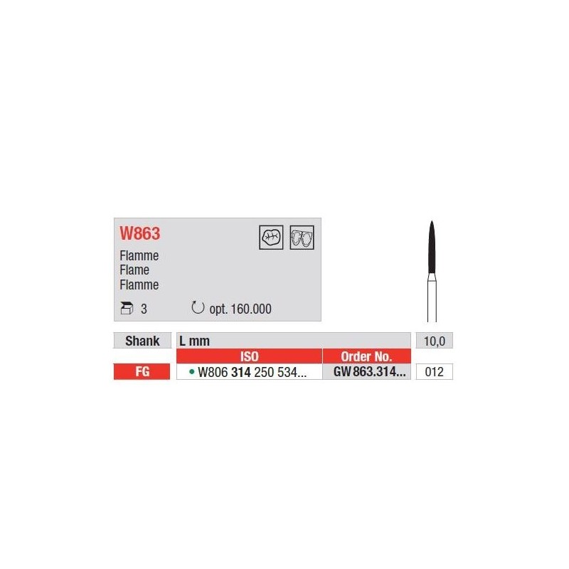 Freze WhiteTiger cu cap Flacara FG - 3 buc. 