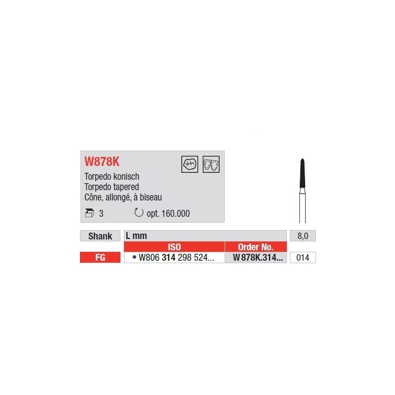 Freze WhiteTiger Torpedo Tapered FG - 3 buc. 