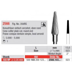 Freze Cone cutter plain cut Round end - HP short 2566  103 023