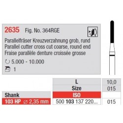 Freze Parallel cutter cross cut Round end - HP short 2635  103 010