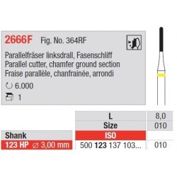 Freze Parallel cutter-chamfer ground section, left twist, round end 2666 F 123 010