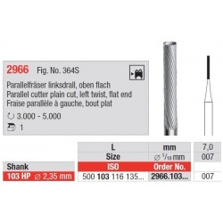 Freze Parallel cutter plain cut Left twist, flat end-HPs 2966  103 007