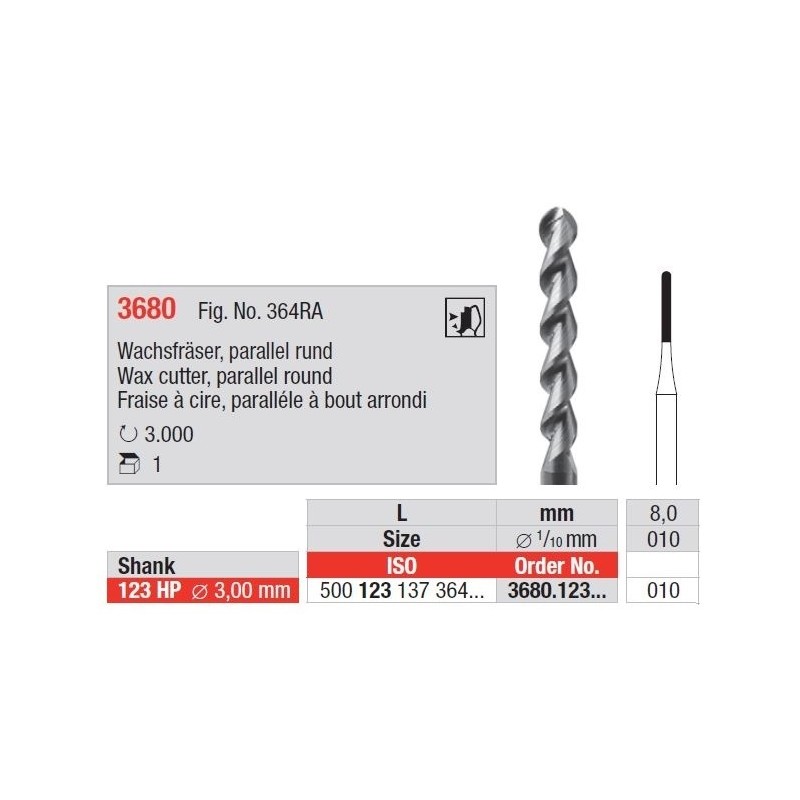 Freze Parallel wax cutter HP short 3680  123 010