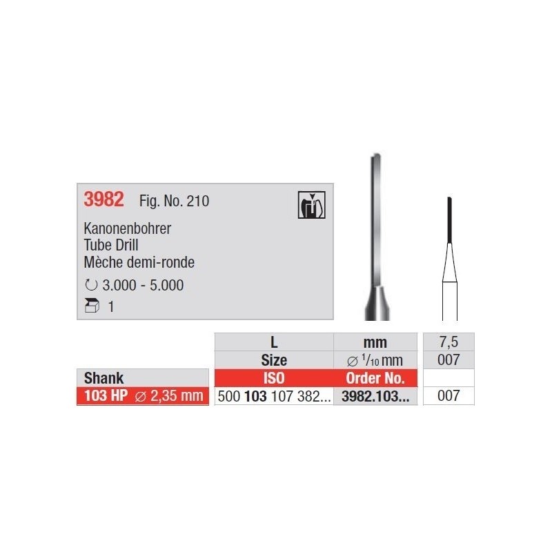 Freze Tube bur - HP short  3982  103 007