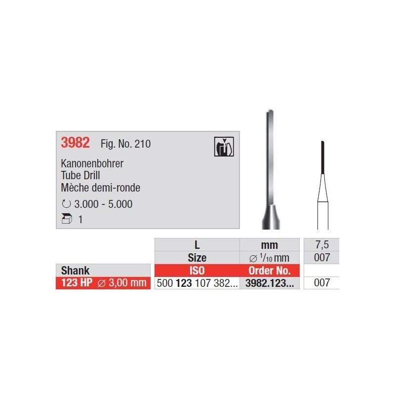 Freze Tube bur - HP short  3982  123 007