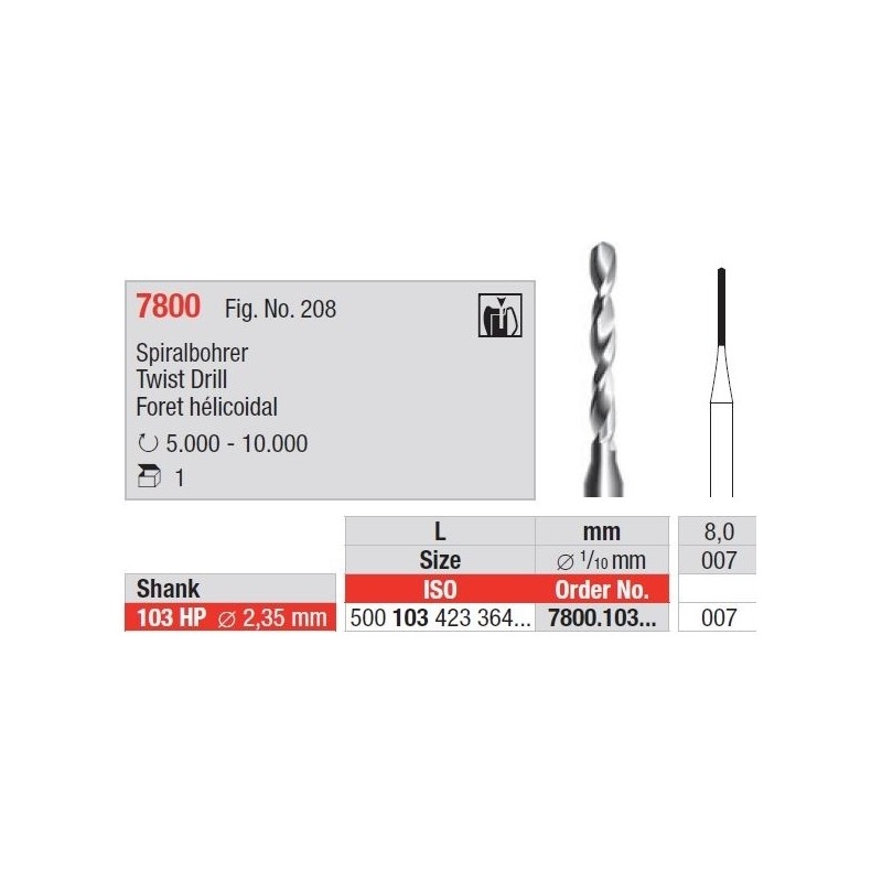 Freze Grooving cutter - HP short  7800  103 007