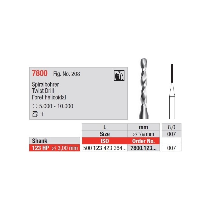 Freze Grooving cutter - HP short  7800  123 007