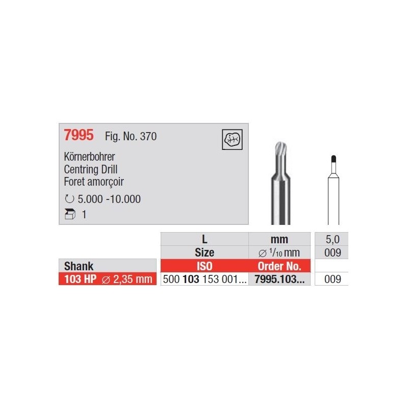 Freze Bur for spot on precis.cutting HP short 7995  103 009