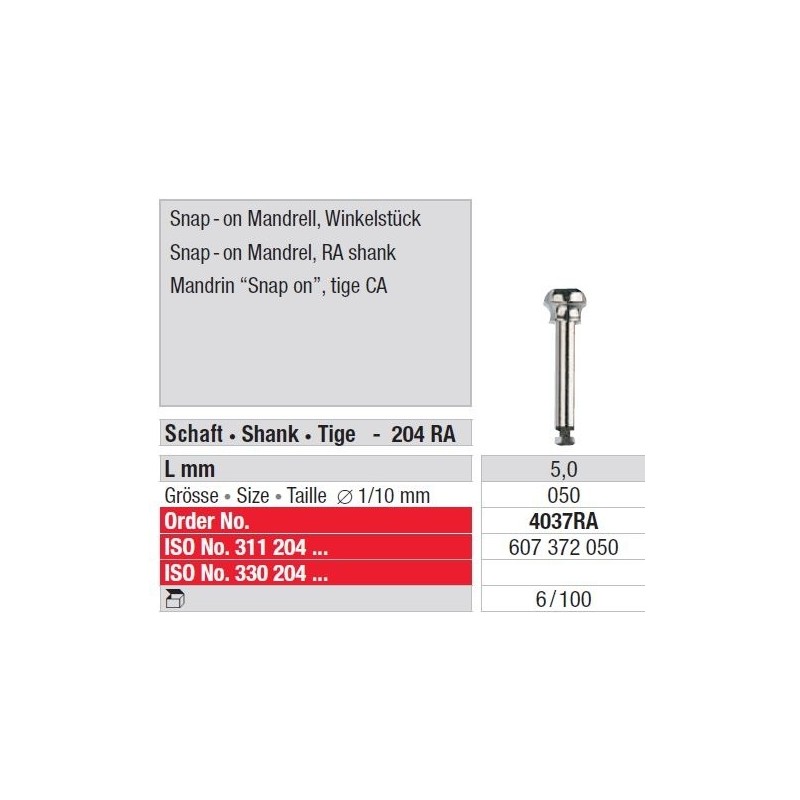 Freze Snap - On Mandrel  4037 RA-6