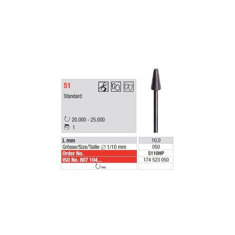 Freza Standard Diamante Sinterizate HP 51 - 1 buc