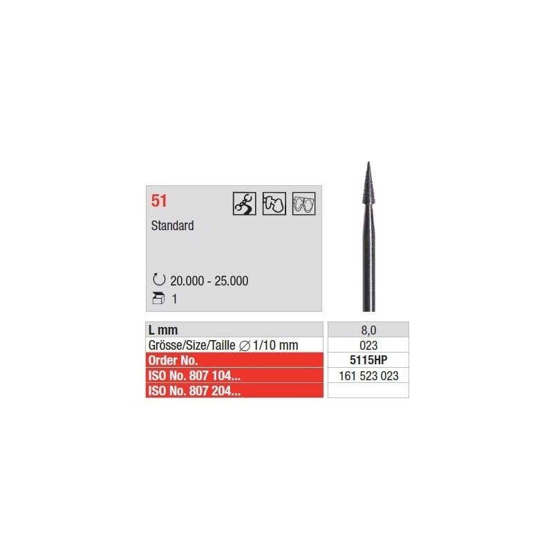 Freza Standard Diamante Sinterizate HP 51 - 1 buc. 