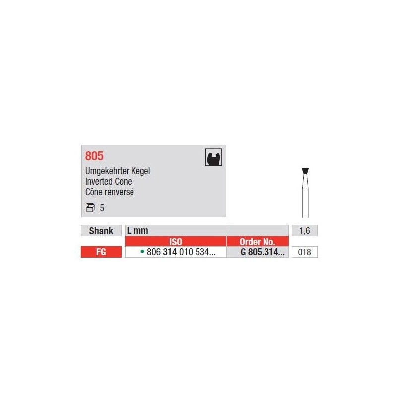 Freze Diamant Con Inversat FG 805 - 5 buc. 