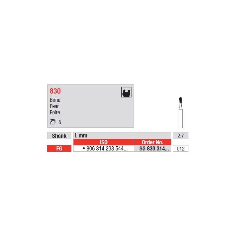 Freze Diamant Cap Para FG 830 - 5 buc.