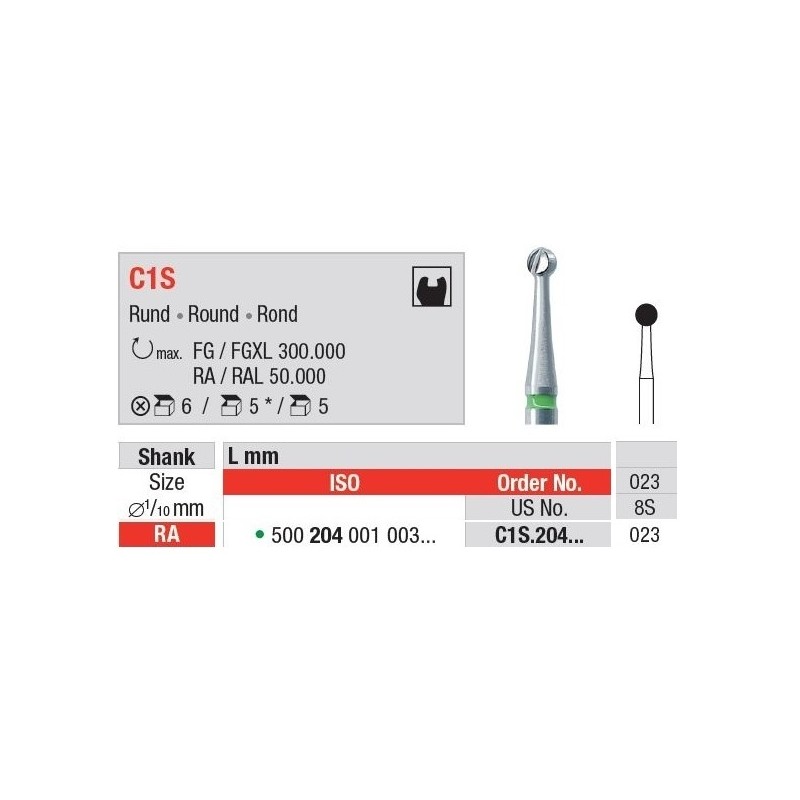 Freze TC Bur - RA round  C1S. 204 01