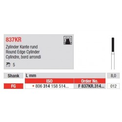 Freze Diamant Cilindru cu Margini Rotunjite FG 837KR - 5 buc. 