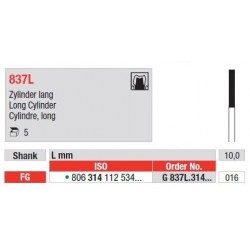 Freze Diamant Cilindru Alungit FG 837L - 5 buc. 