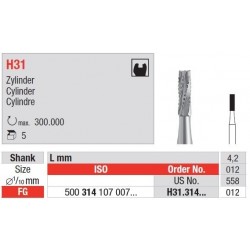 Freze TC Bur FG - cylinder  H31. 314 009