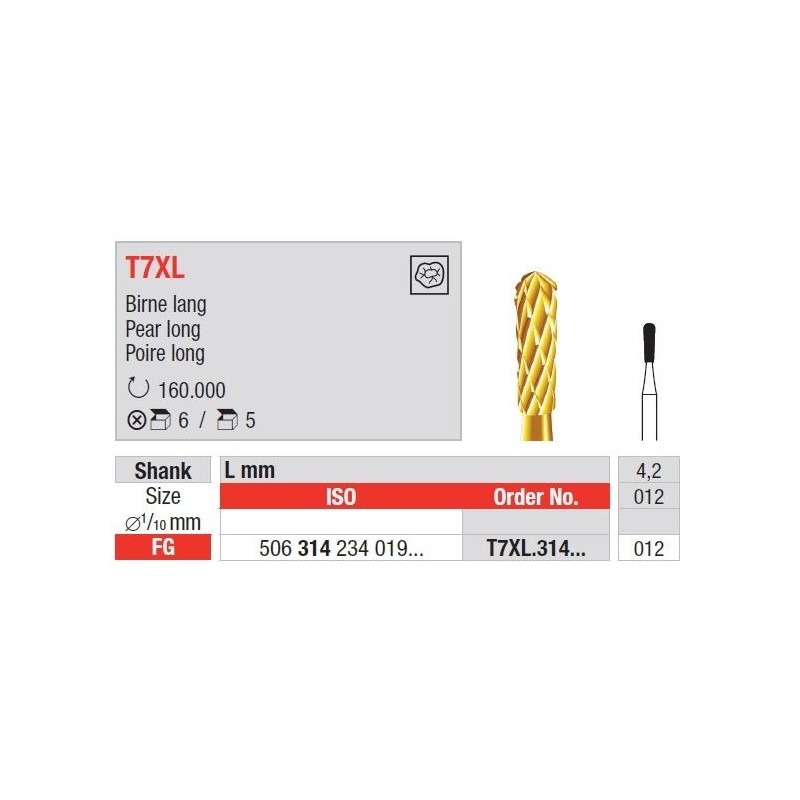 Freze TC Burs FG T7XL cu cap para