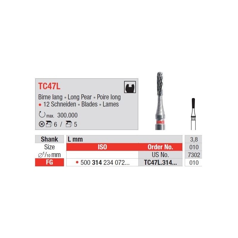 Freze TC Finishing instruments  TC47 L 314 010