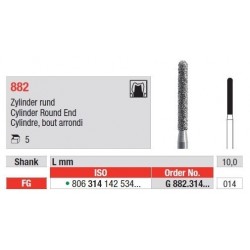 Freze Diamant Cilindru cu Varf Rotunjit FG - 5 buc. 