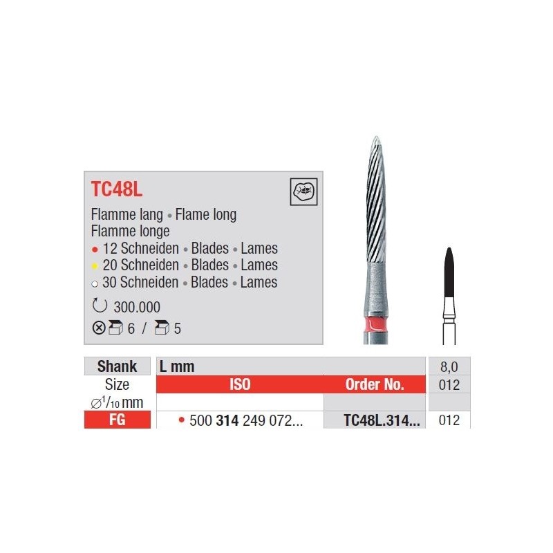 Freze TC Finishing instruments  TC48 L 314 010
