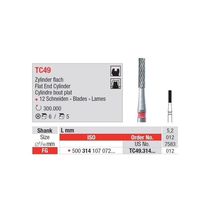 Freze TC Finishing instruments  TC49  314 010